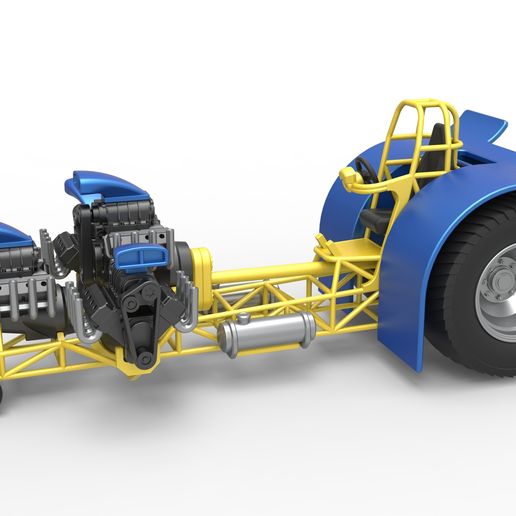 Pulling tractor with 4 engines V8 Version 6 (1:25 Scale)