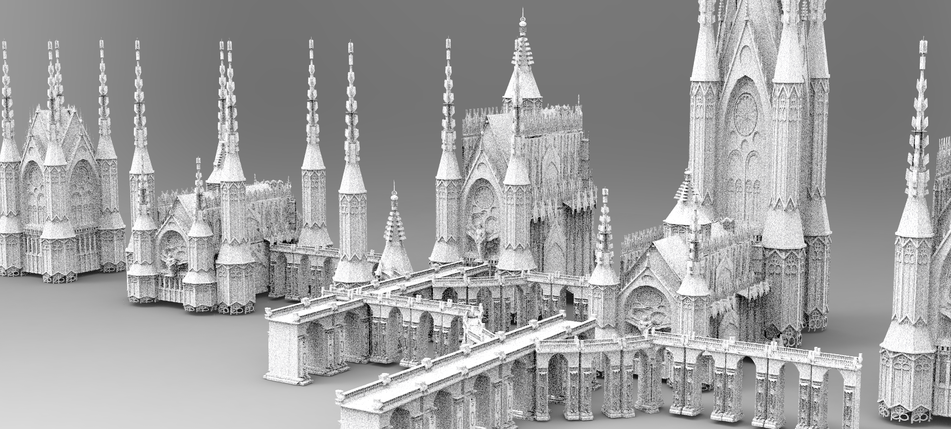 gothic-dark-city-series.1351.png OBJ file Gothic Cathedral Angel Architecture Kit bash Extended・3D print object to download, aramar