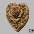 Romantic-Heart-of-Roses-Relief-No2-STL-file-for-3d-print-or-CNC-5.jpg Romantic Heart of Roses Relief No2 STL file for 3d print or CNC
