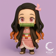 nezuko.png Demon Slayer (Kimetsu no Yaiba) - Colección completa de Chibi Hashira y Demonios | Pack de 10 figuras 3D de personajes STL