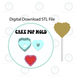 ETSY-Listingstl.png Valentines Scalloped Heart Cake Pop Mold | Digital Download STL File