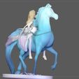 4.jpg Elsa on horse white dress FROZEN2 disney girl princess 3D print model