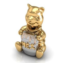 50.jpg STL file Little Bear Pendant・3D printing design to download
