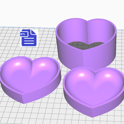STL00484-1.png Archivo 3D Molde Bomba de Baño 3pz Corazón Burbuja・Modelo para descargar e imprimir en 3D