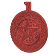 Fem-jewel-necklace-65-v7-01.png Magical Celtic Knot Wiccan Pentacle Pendant neck  witch necklace keychain femJ-65 3d-print and cnc