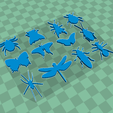 all.png 12 pieces of beetles, insects, spiders, dragonfly, fly, cockroach, butterfly, bug beetle,