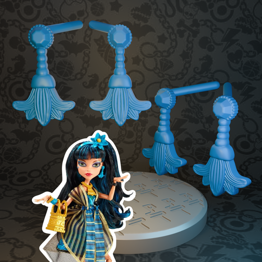 Monster High Gloom and Bloom Cleo De Nile doll earrings replacement