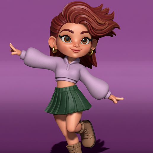 Mini KPOP Girl Chibi - 3D model önizlemesi
