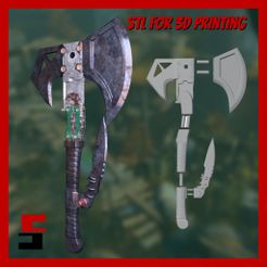 1.jpg Fichier 3D Dying Light 2 Heavy duty long axe Prop Cosplay・Design à télécharger et à imprimer en 3D