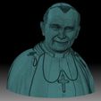 s7.jpg Pope John Paul II portrait low relief for CNC router or 3D printer