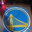 Golden-State-Warriors.jpg Golden State Warriors Wall Logo Plaque with Screw mounted Keyhole - 29cm Tall