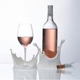 image_25XG95GLL7.jpg Free STL file Splash Wine Bottle Holder・3D print design to download