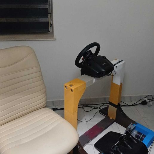 DIY Simracing Cockpit for Logitech G29 (PLA and Rods Design)