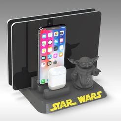 Untitled 558-2.jpg STL file Baby Yoda Iphone Tablet Docking Station・Model to download and 3D print, Trikonics