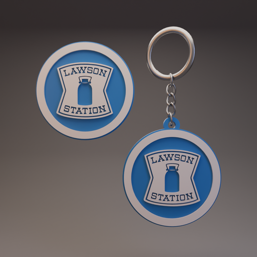 Lawson Station - Keychain and Coin/Badge 3D model