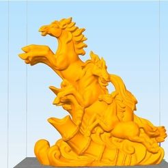 aa8b50a79ca65fc8c62526c6630d1322_preview_featured.jpg Free STL file Running horses・3D printing idea to download