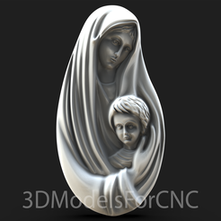 1.png Fichier 3D Modèle 3D Fichier STL pour CNC Router Laser & 3D Printer Mary and Jesus・Plan pour imprimante 3D à télécharger