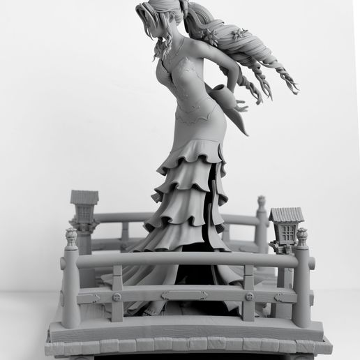 Preview20.jpg Final Fantasy 7 Remake - Aerith Gainsborough Red Dress Version 3D print model