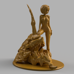 0.png 3D file Anime - Rei Ayanami with Eva 01・3D printing template to download