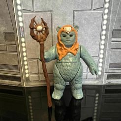 316136215_506502708202723_376900708504843021_n.jpg STL file STAR WARS VINTAGE EWOK, MACAWOK SHAMAN ACTION FIGURE. CUSTOM KENNER, HASBRO, 3.75", 1/18, 5POA・3D printable model to download