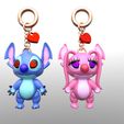 stitch-y-angel2.jpg STL file Stitch and Angel Keychain/Pendant・Template to download and 3D print