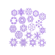 Snowflakes Group 061-080.stl 100 copos de nieve