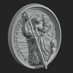 saint_christopher_medallion_3d_print.png STL file Saint Christopher Medallion 3D Print・3D printer model to download