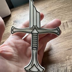 IMG_4085.jpeg Free STL file LotR Narsil / Anduril Magnet (8x3mm magnets)・Design to download and 3D print