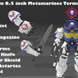 Custom 8.5 inch Metamarines Terminator ax on | = asi Relics Extra Arms Combat Knife Shoulder Shield Aquila/Astartes Symbol Custom 8.5 inch Metamarines Terminator