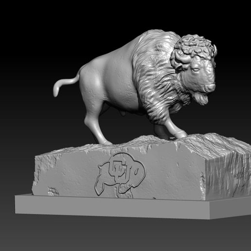 yuy.jpg NCAA - 科罗拉多水牛橄榄球吉祥物雕像 - 3d 打印