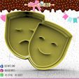 139-caras-y-paretas.jpg Caras y caretas - theater masks - theatre mask cookie cutter - theatre mask cookie cutter