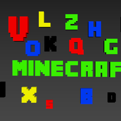 lettres.PNG Alphabet and numbers 3D font "Minecraft