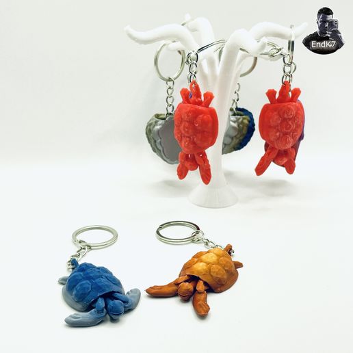 IMG_14841.jpg Cute Tiny Turtle Keychain - flexi Fin - Articulated - Print in Place - No Supports