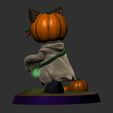 Palico_Ghost3.jpg Spooky Palico Ghost Armor Cat - Monster Hunter Halloween 3D Model Fanart
