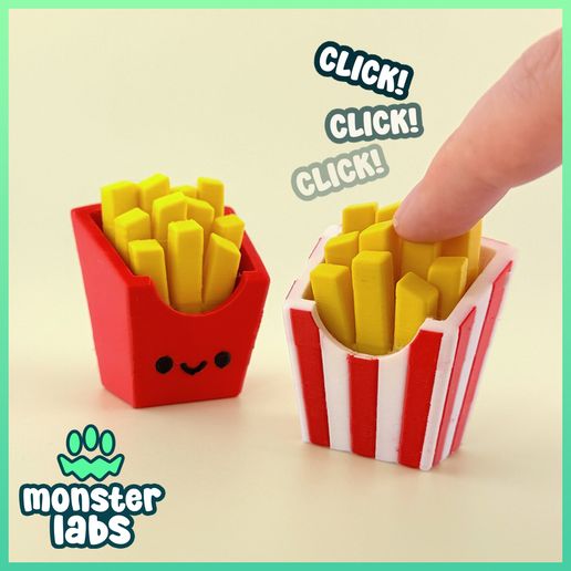 French Fries Fidget Clicker Keychain