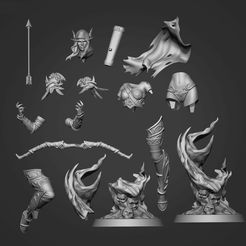 sylvanas-windrunner-world-of-warcraft-3d-model-stl-2.jpg Archivo STL SYLVANAS WINDRUNNER para el montaje・Modelo para descargar e imprimir en 3D