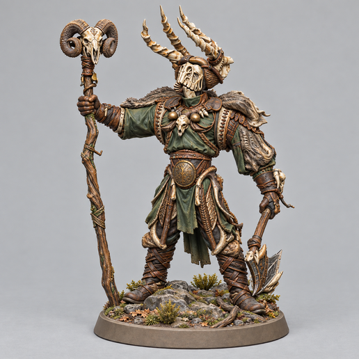 Goblin Champion – Skull-Masked Tribal Warrior Miniature