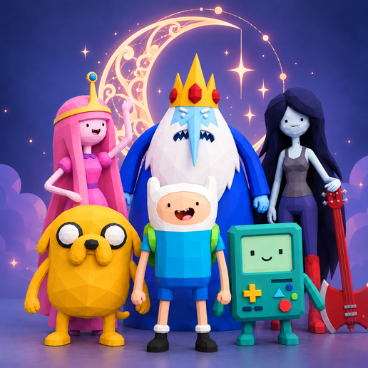 COMPLETE Adventure Time Low Poly Collection – 6 Models 3D Printable STL Bundle