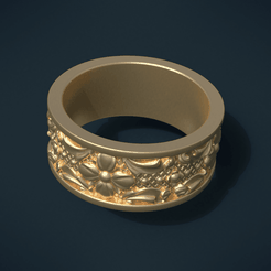 Flower_Ring-12.png Файл STL Flower Ring・Модель для загрузки и 3D-печати