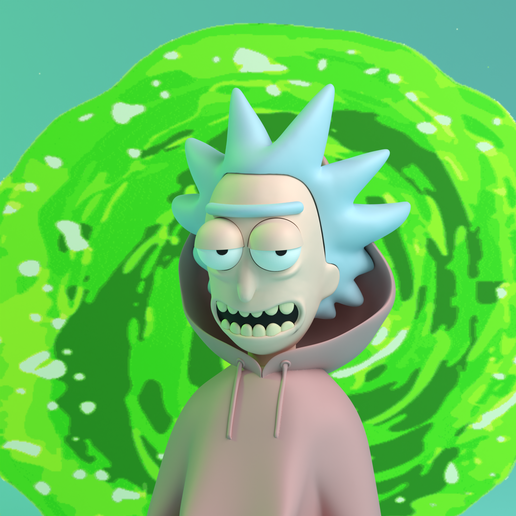 Rick_and_Morty_Urban_Vibes_02.png Rick Head Urban Vibes for Bugs Bunny - (Multicolor / 3MF)