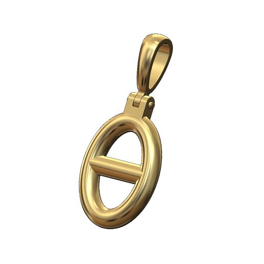 Chunky anchor link pendant with bail 3D print model 3D model