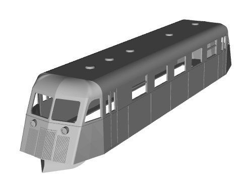 Swedish Narrow Gauge Y01p Railbus (wide version) 1/87 scale 3D model