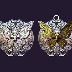 04.jpg STL file BUTTERFLY MEDALLION・3D printing design to download