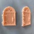 verdant-arched-door-window-print.jpg Porte et fenêtre en arc de cercle pour jardin de fées