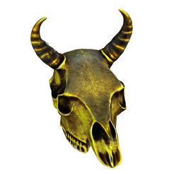 model.png Gold Horned animal skull no.3