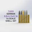 German_8.8cm.KwK.36_Cannon.Shells_1-6.Scale_Armor.Armour.Model.Modelling-_Panzer.Tank.Tiger_Werhmach.jpg Obus de tigre allemand WW2 8.8cm KwK 36 Scale Model Tiger Shells