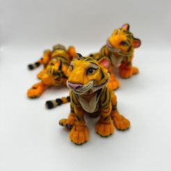 Tiger articulated figure, print-in-place, cute-flexi