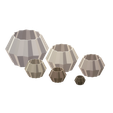 Untitled.png Геометрический цветочный горшок 1 STL файл - цифровая загрузка -6 размеров - домашняя утварь, минималистский современный дизайн