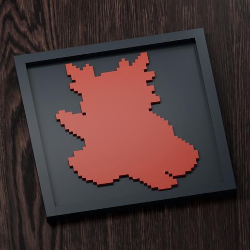 Delibird - Pokemon Silhouette Frame | Gen 4 sprite style | STL