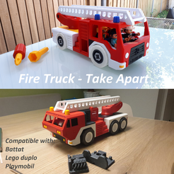 FIRE_TRUCK_txt.png 3D file Fire truck - Take apart (RELOADED)・3D printable model to download